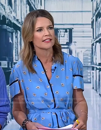 Savannah's blue floral shirtdress on Today