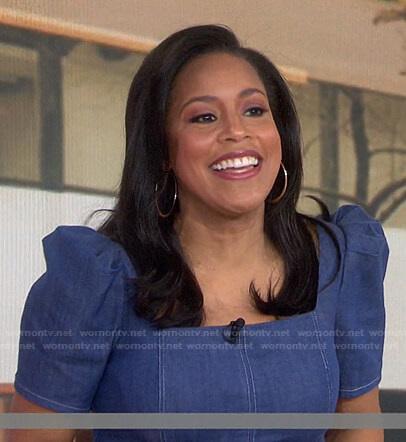Sheinelle's denim puff sleeve dress on Today