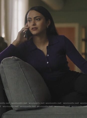 Veronica's purple knit polo on Riverdale