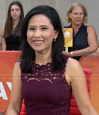 Vicky's burgundy scalloped dress on Today
