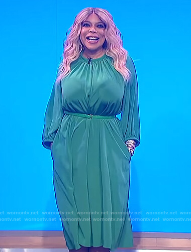 Wendy's green midi dress on The Wendy Williams Show