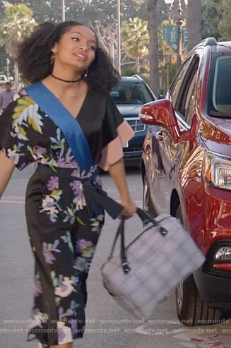 Zoey's floral print jumpsuit on Black-ish