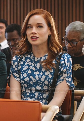 Zoey's blue floral dress on Zoeys Extraordinary Playlist