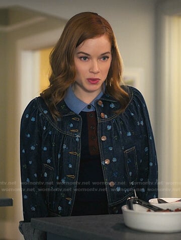 Zoey's floral print denim jacket on Zoeys Extraordinary Playlist