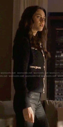 Abigael's tweed trim jacket on Charmed