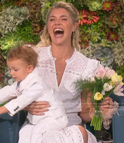 Amanda's white eyelet dress on The Talk