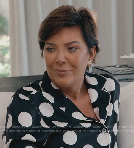 Kriss's polka dot pajama shirt Keeping Up with the Kardashians