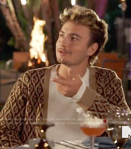 Brandon's Gucci monogram cardigan on The Hills New Beginnings