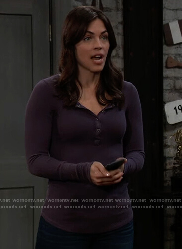Britt's purple thermal top on General Hospital