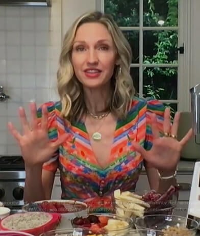 Catherine McCord's rainbow chevron stripe dress on Today