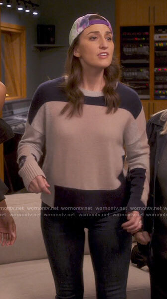 Dawn's colorblock skull sweater on Girls5eva