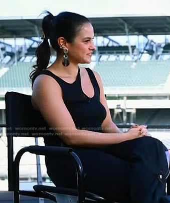 Donna's black asymmetric sleeveless top on Today