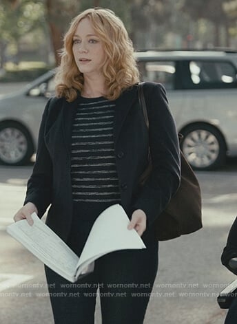 Beth's navy stripe sweater on Good Girls