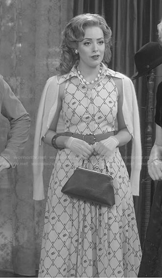 Fallon's check sleeveless shirtdress on Dynasty