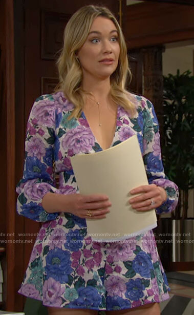 Flo's floral romper on The Bold and the Beautiful