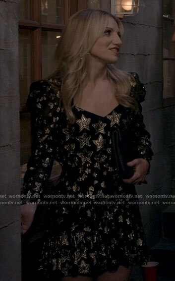 Gina's metallic stars dress on B Positive