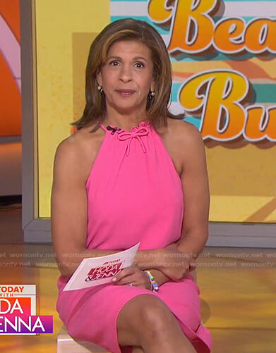 Hoda's pink halter mini dress on Today