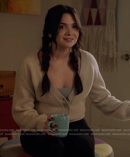 Jane's beige cardigan on The Bold Type