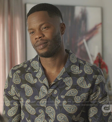 Jeff's paisley short sleeve shirt on Dynasty