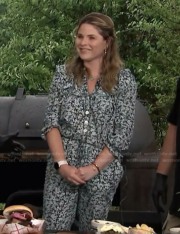 Jenna's printed button front jumpsuit on Today