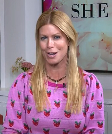 Jill's pink strawberry print sweater on Today