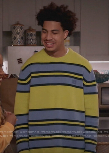 Junior's green stripe sweater on Black-ish