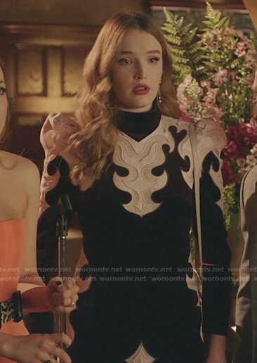 Kirby's black and pink velvet mini dress on Dynasty
