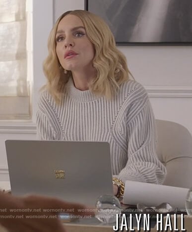Laura's ivory knitted sweater on All American