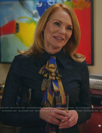 Lisa's black metallic blouse on All Rise