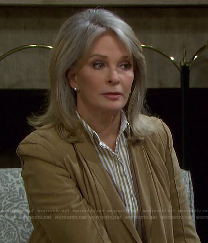 Marlena's yellow striped shirt on Days of our Lives