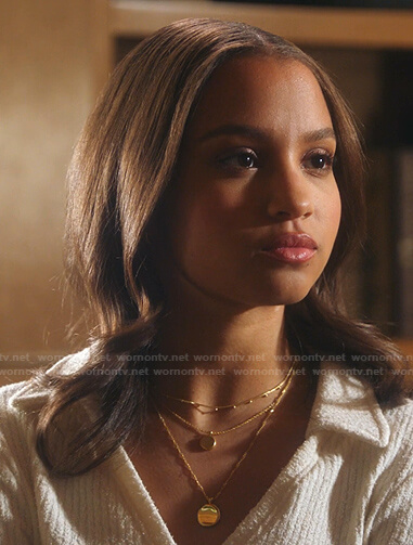 May's gold layered necklace on 9-1-1