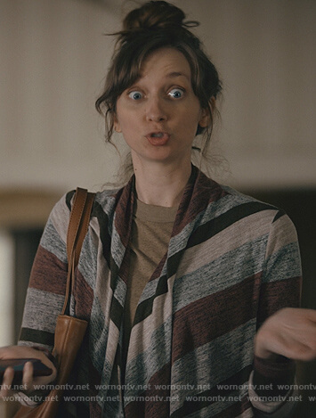 Phoebe's stripe drape cardigan on Good Girls