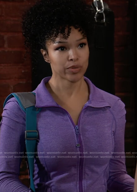 Portia's purple jacket on General Hospital