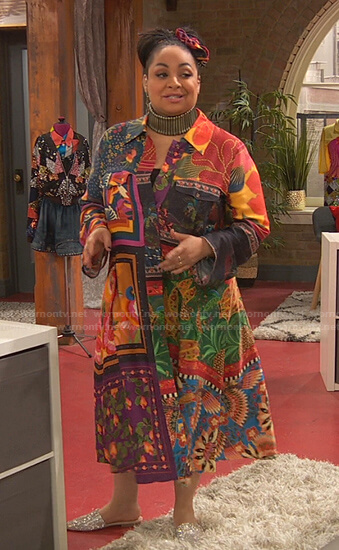 Raven's mixed print shirtdress on Ravens Home