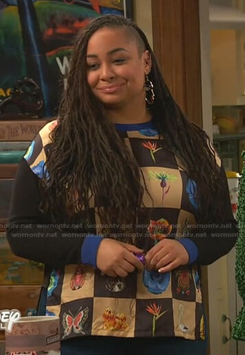 Raven's floral and animal print top on Ravens Home