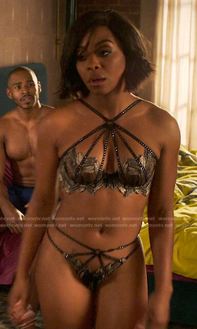 Renee's studded metallic lingerie on Run the World