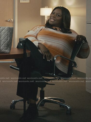 Ruby's orange stripe sweater on Good Girls