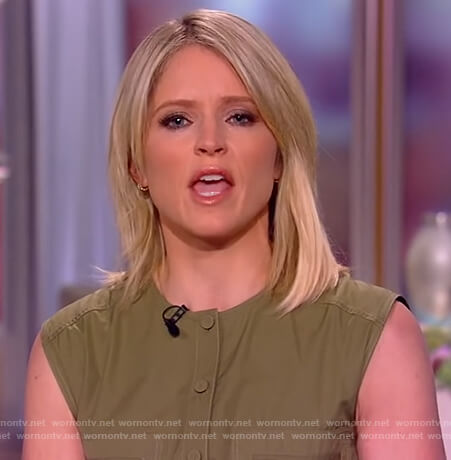 Sara's khaki sleeveless jumpsuit on The View