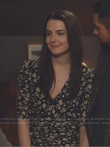 Sarah's black floral mini dress on Manifest