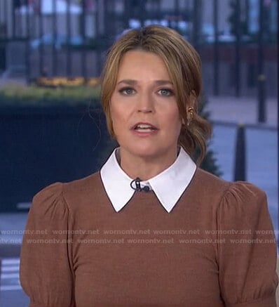 Savannah's brown collared sweater on Today