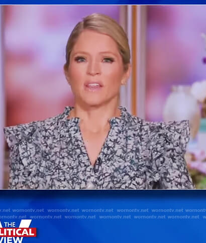 Sara's floral ruffle jumpsuit on The View