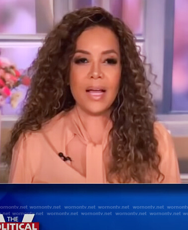 Sunny's pink scoop neck blouse with tie on The View