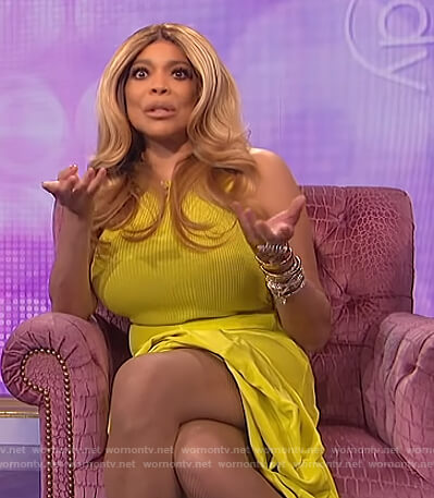 Wendy's yellow ribbed tank on The Wendy Williams Show