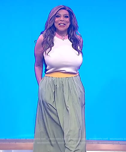 Wendy's green midi skirt on The Wendy Williams Show