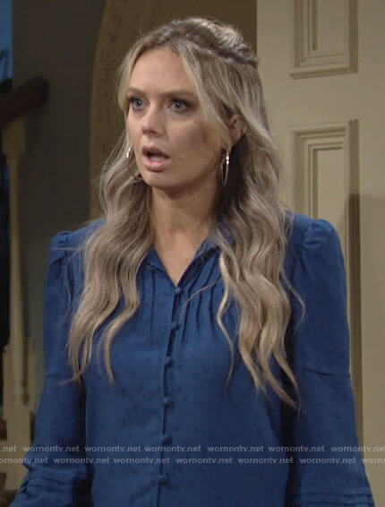 Abby's blue button down top on The Young and the Restless