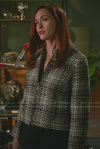 Abigail's tweed zip jacket on Good Witch