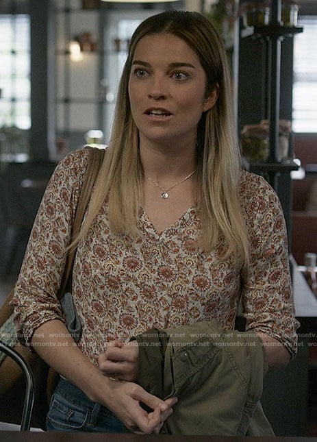 Allison's floral v-neck top on Kevin Can F**k Himself
