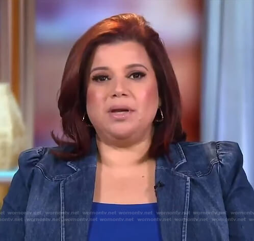 Ana's puff sleeve denim jacket on The View