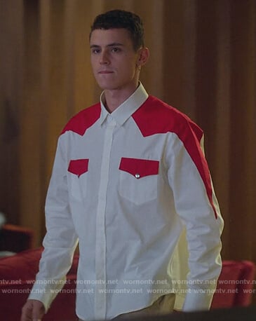 Ander's white and red western shirt on Elite