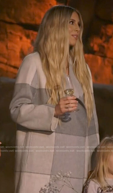 Ashley's grey checked coat on The Hills New Beginnings